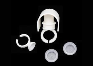 China White Plastic U Shape Eyelash Extension Glue Ring Adhesive Pallet on sale