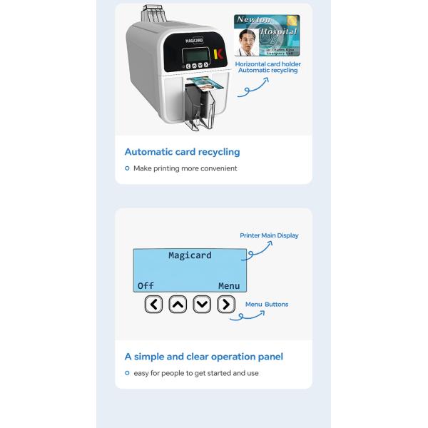 Kiosk Magicard ID Card Printer White K ID Card Printing Machine