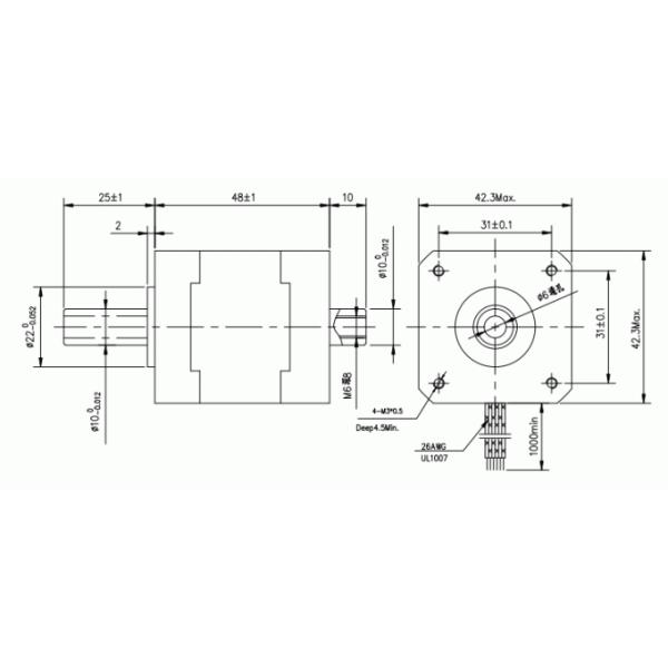 42mm Hollow Shaft Stepper Motor