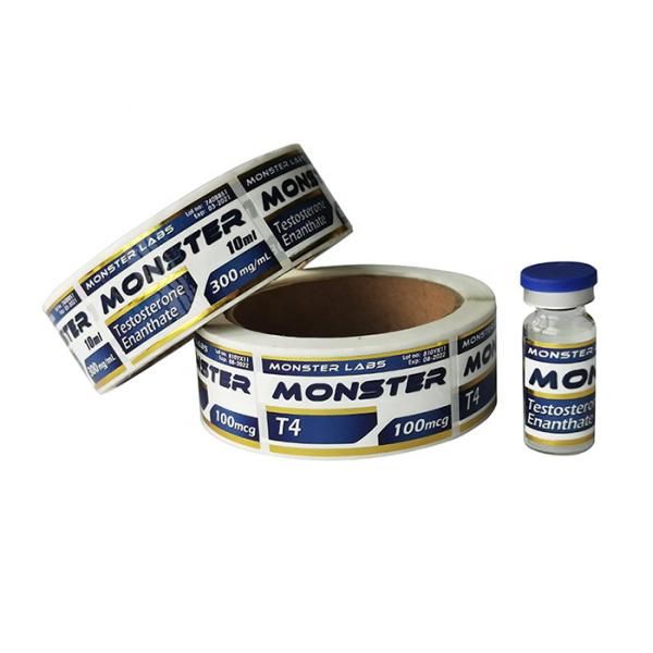 Private glossy self adhesive vinyl waterproof PP vial label roll printing manufacturer