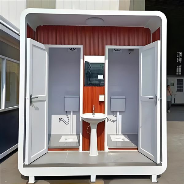 Steel Frame Mobile Toilet Container Corrosion Resistant and Customizable for Commercial Use