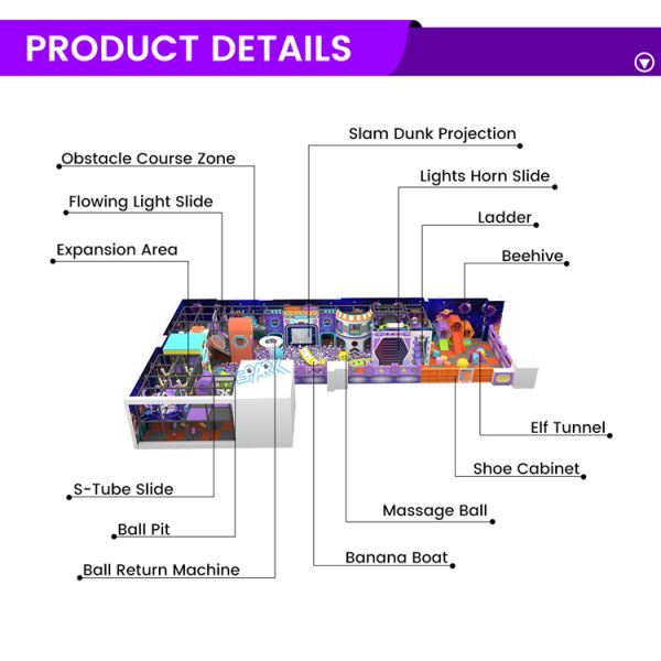 Commercial Indoor Playground 270㎡ Soft Play Project Solution