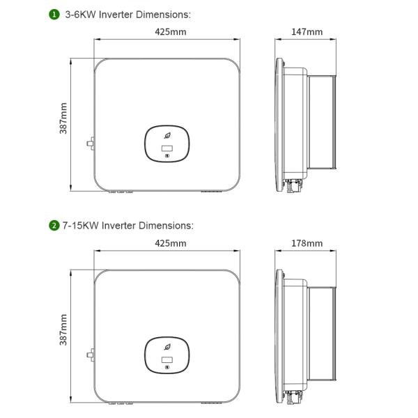 MOD 3-15kw Growatt On Grid Solar Inverter DC/AC 3 Phase Inverter