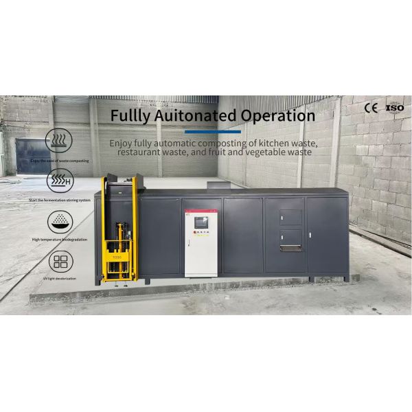 TOGO 3200kg EU-Certified Smart Organic Waste Converter PLC Core 24-Hour Rapid Sterilization Odorless 1-Year Fertilizer Equipment