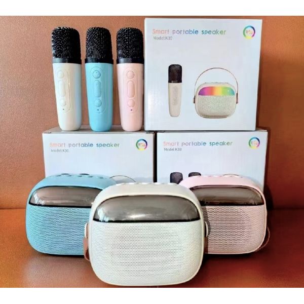 Wireless Karaoke Speaker With Microphone RGB Light Mini Portable BT Speaker For Home Party