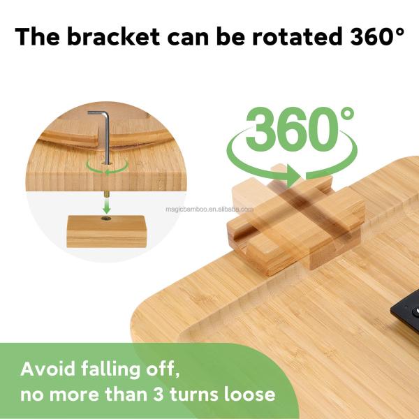 Rotating Holder Foldable Couch Tray for Wide Arm Sofas Rectangle 38.87 X 24.9 X 4.32CM