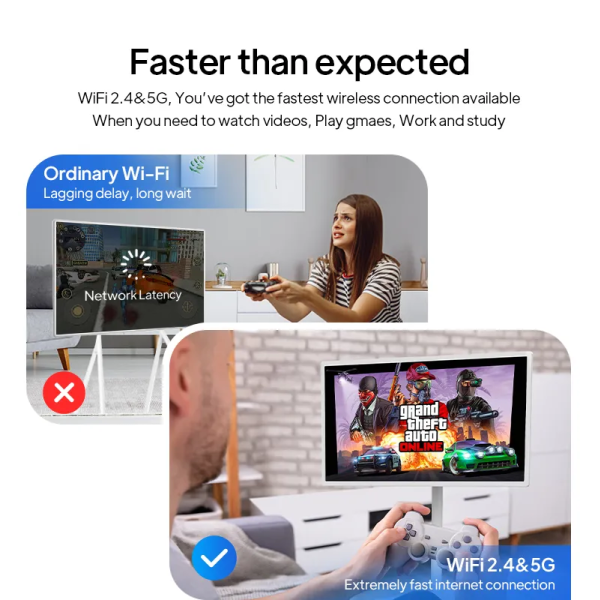 21.5-inch Portable Smart Display on Wheels, Battery Powered Standby Screen for Fitness, Yoga and Live Streaming