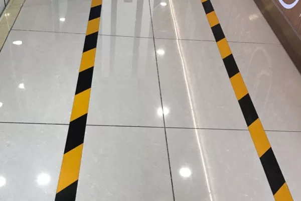 Single Sided Floor Marking Adhesive Tape / PVC Yellow Line Marking Tape