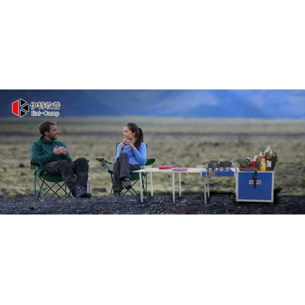 EATCAMP Outdoor Kitchen Station 7.4 Kg - 3 KW * 2 - 40 L With Windproof Stoves For BBQ