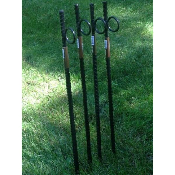 5/8"X 24" Size Earth Ground Anchor Rebar Round Head Hot Forged Tent Stakes Earth Spike