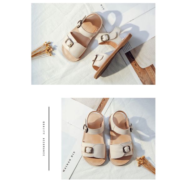 White Brown Flexible Leather Stylish Kids Shoes
