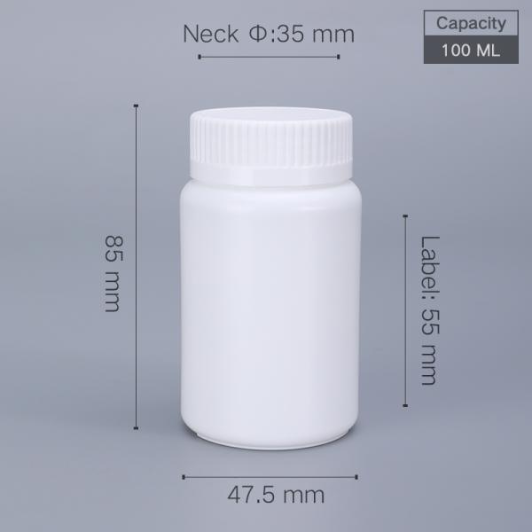 20ml-200ml Empty Pill Bottles Packaging with Screw Cap Round Bottle HDPE Material
