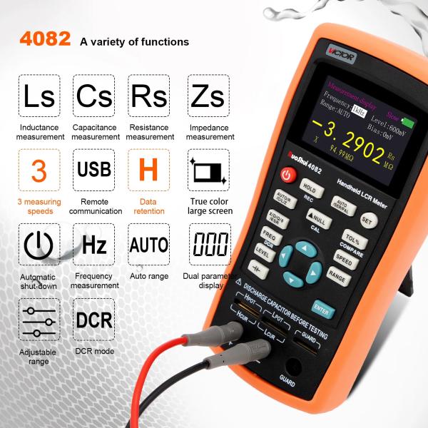 100KHz Handheld LCR Meter High Precision Measure Inductance Multimeter