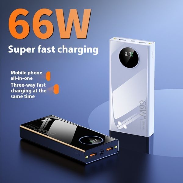 Fast Charging Wired Power Bank 20000mAh Digital Display Micro USB DC Portable Charger