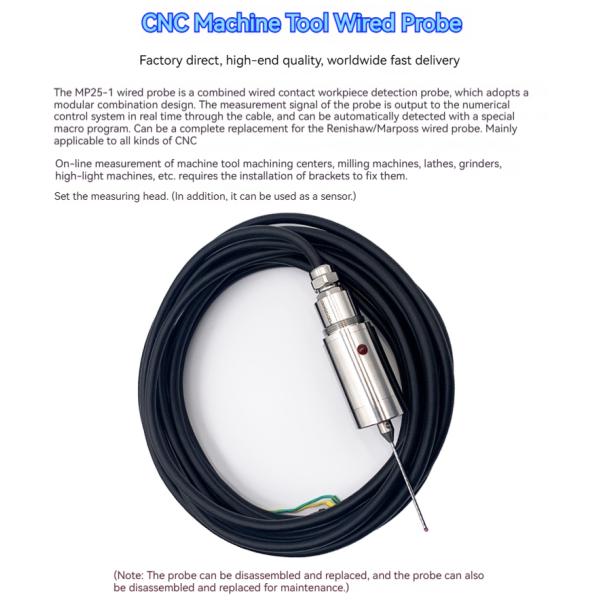 Universal IP68 Stainless Steel 316 CNC Machine Tool High Precision Wired Probe Sensor with LED Indicators MP25-1