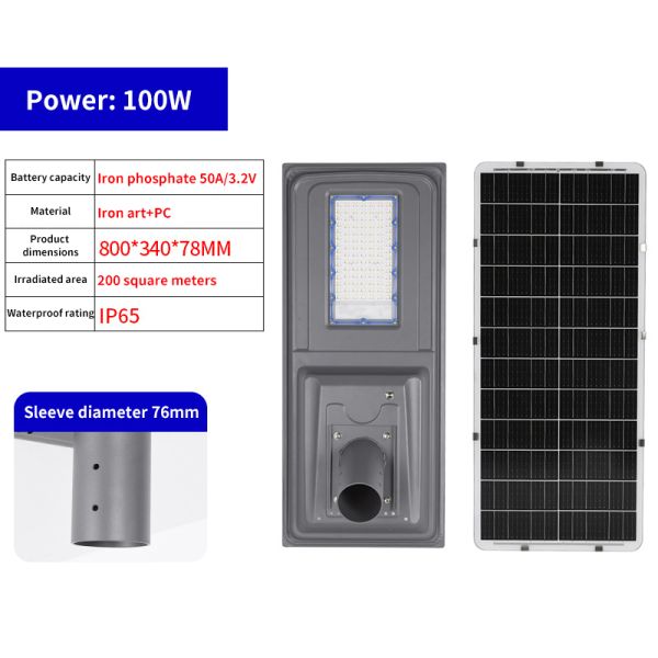 LED Solar Street Light With Durable Aluminum Body Dustproof for Countryside Streets