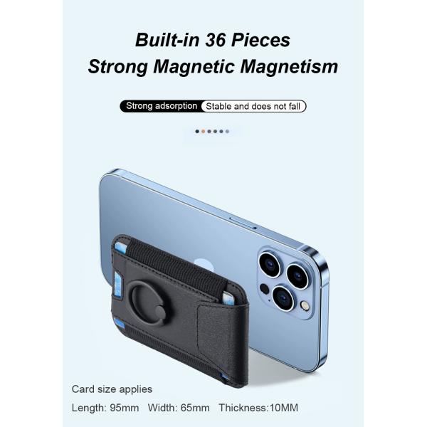 Embossed Logo Magsafe Phone Wallet Stand With PU Leather Material