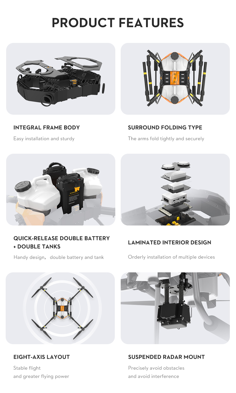 EFT G20Q Spraying Drones Best Assembled Multi-Purpose Farm Drone Parts for Agriculture EFT Multi-Purpose Drone Sprayers