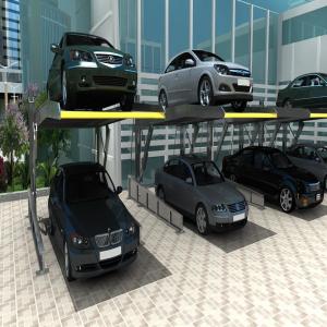 China Vertical Double Decker Parking System Steel Two Post Parking Lift on sale