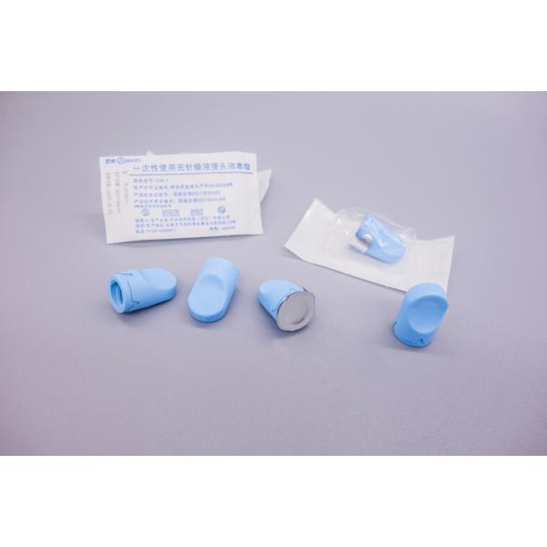 Light Blue Disposable Protective Swabcap Disinfection Cap 75% Alcohol Swab Caps
