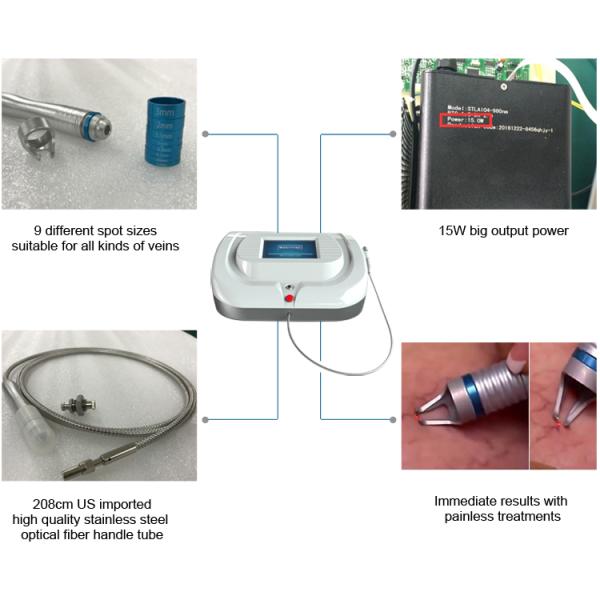 Professional 9 spot diode vascular laser 980 nm diode laser vein removal machine for sale