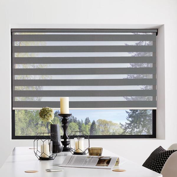 Custom Day and Night 100% polyester translucent roller blinds fabrics for home decor
