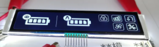 4.5V 9PIN VA LCD Display with 6 O'clock Viewing Angle for White Graphics on Black Panel Long Strip