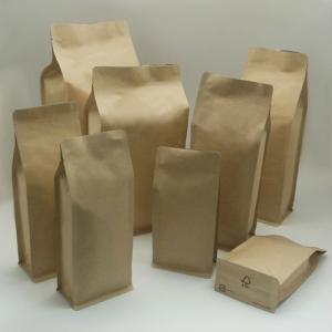China Stand Up Kraft Paper Bag Customized Paper Bags With Foil / Zipper on sale