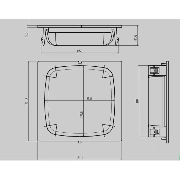 Square 210.8X200.5X30 Ter Haar Overhead Proofer Large Basket Pocket Size 8.3"x7.9"x1.5" Benier