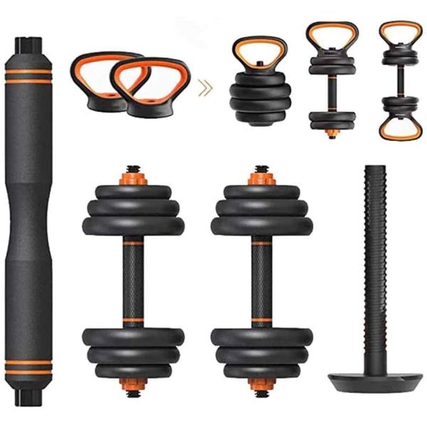 59CM Dumbbell Barbell Kettlebell Set 6 Adjustable 20 Kg Dumbbell Pair Cement