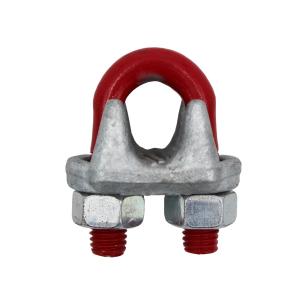 China High Tensile Structure Hot DIP Galvanized Us Type Forged Wire Rope Clips with Red U Bolt on sale