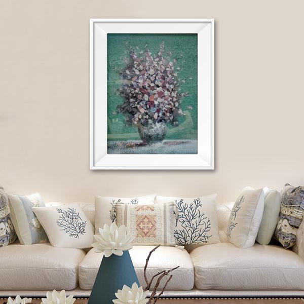 Pure Hand Painted Modern Abstract Texture Mural Oil Painting for Customizable Hotel Home Entrance Decorative Flower Art