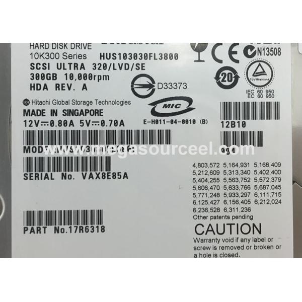 Original Hitachi Server Hard Drive HUS103030FL3800 300 GB SCSI 80 Pin U320 10K RPM BD300884C2