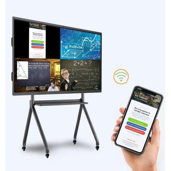 75 Inch 4K Certified Smart Interactive Board with 20-Point Infrared Touch Screen Whiteboard