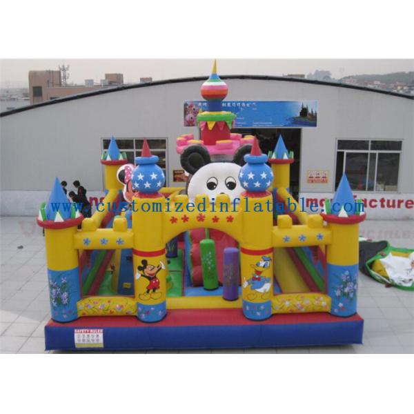 Cartoon Micky Mouse Bounce House / Inflatable Kids Playground Minnie Park UL Certificate