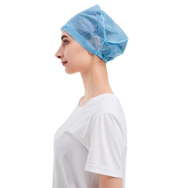 automatic non woven cap disposable bouffant caps surgical items cap hat medical medic cap with elastic CE ISO13485