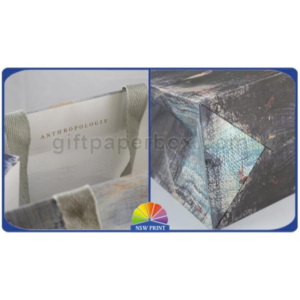 Personalized 190g White Kraft Paper Shopping Bags Full Color Printing SGS Approval