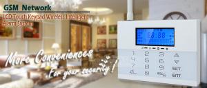 LCD Icons Touch Keypad House GSM PSTN Burglar Alarm Systems with Wireless Flash Siren