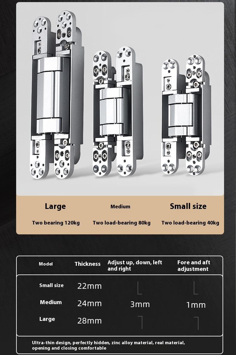 Modern 180 Degree Adjustable Three-Dimensional Hidden Door & Window Hinge Foldable for Internal/External Use