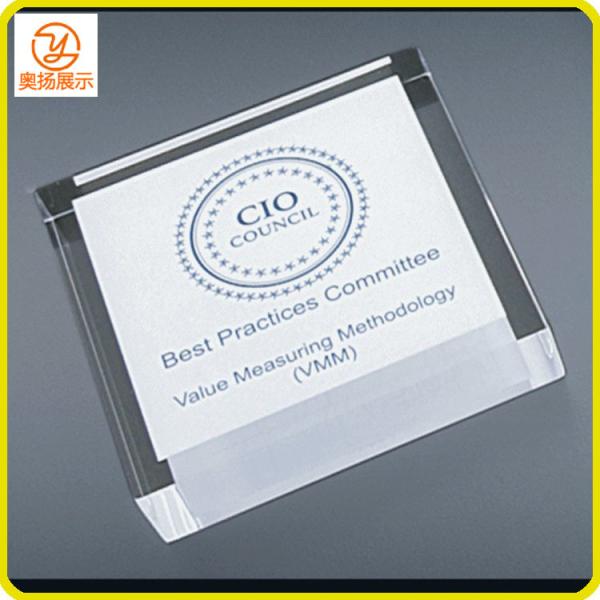 Shenzhen factory customized design acrylic paper weight with block