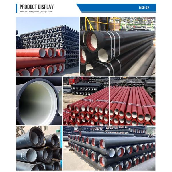 ASTM Standard Competitive En545 En598 Class K8 K9 Pn10 C25 C30 C40 Ductile Cast Iron Fitting Pipe for Sewage Water