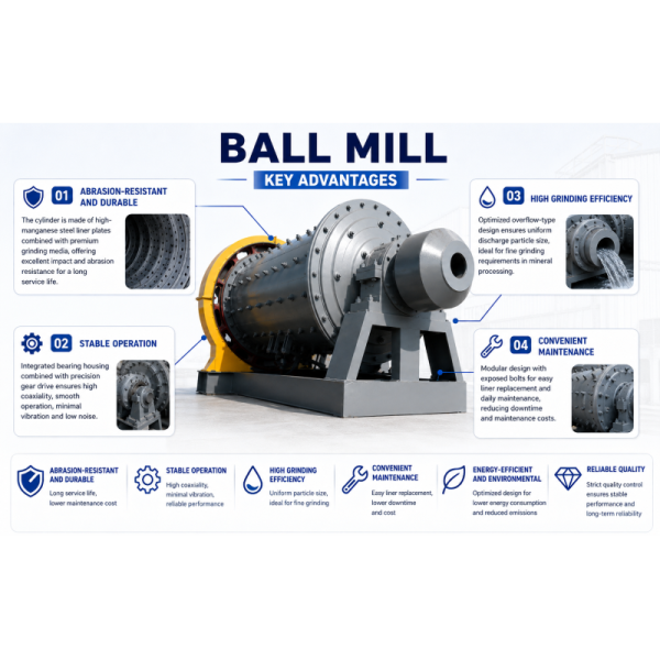 30TPH Mineral Ball Mill Multi Functional Ore Grinder
