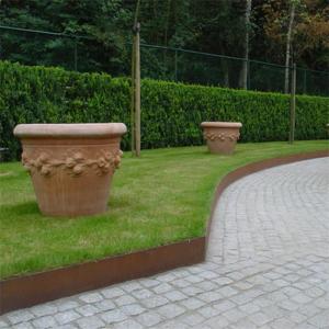 China 175cm Rusty Corten Garden Lawn Edging Metal Border Edge For Garden Landscraping on sale
