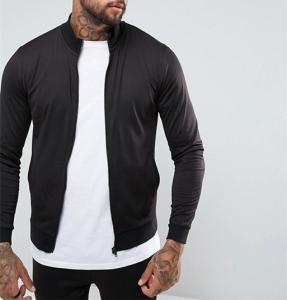 Buy cheap Outdoor Jersey Plain Mens Zip Up Track Jacket Polyester / Elastane Material product