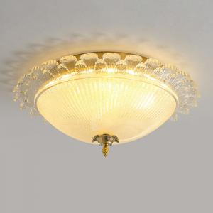 China Bedroom Glass Gold Iron Art + Art Glass Led surface mount Ceiling Light on sale