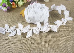 Buy cheap Milk Silk Water Soluble Chemical Polyester Lace Trim For Dresses Feather Pattern product