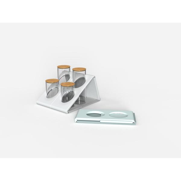 Fullmoon Modular Magnetic Canister Organizer for Kitchen Storage