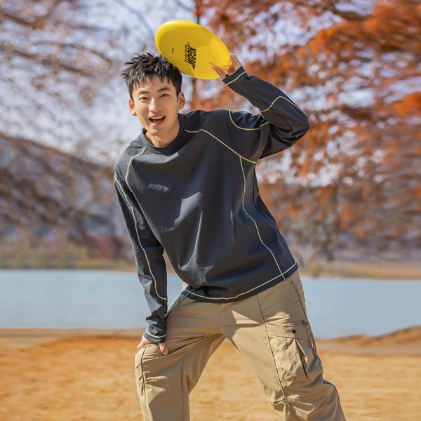 Loose Round Neck Sun Protection Sweatshirt, Antibacterial Quick Dry Breathable Running Top