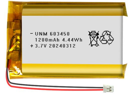 3.7V 1200mAh Rechargeable Lithium Polymer Battery 603450 with CE Certified for Electronics