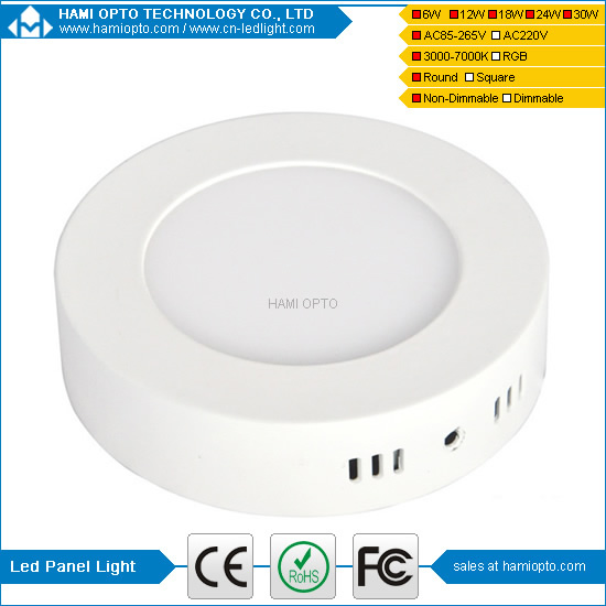 6W AC85~265V Round Warm with LED Surface Panel Wall Ceiling Down Lights Mount Bulb Lamp